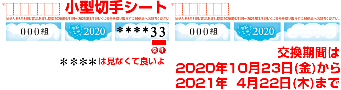 令和2年日本郵便(夏の葉書)クジかもめーる(日本郵便局宝くじ/夏手紙/サマーハガキ)2020当選条件の小型切手シート下4ケタの意味とは？